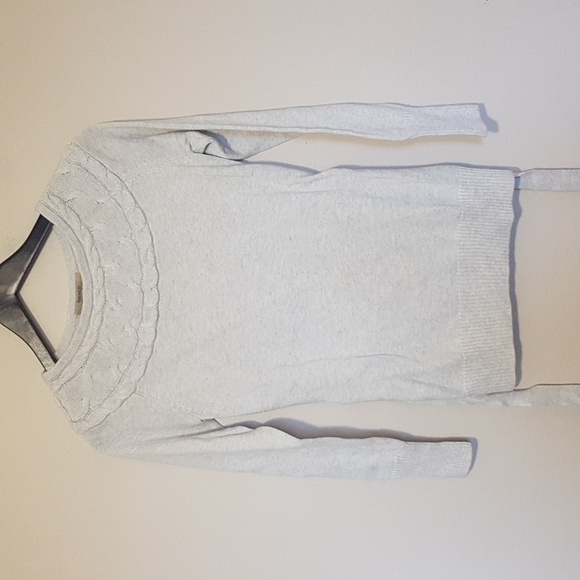 *SOLD* RW&CO. grey knit neckline detail with belt long sleeve sweater sz S - Picture 4 of 7